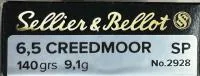 Balas Sellier & Bellot 6.5 Creed 140gr SP x20