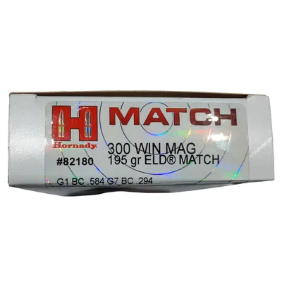Balas Hornady Match 300 Win Mag 195gr x20