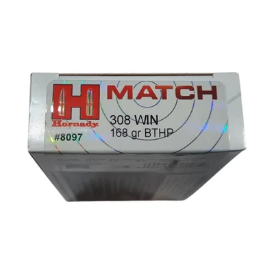 Balas Hornady Match 308 Win 168gr HP Boat Tail x20