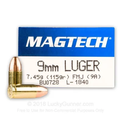 Balas Magtech 9mm 115gr FMJ x50