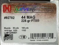 Balas Hornady Leverevolution 44 Rem Mag 225gr FTX x20