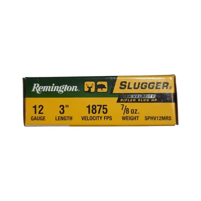Cartuchos Remington Slugger 12GA High Velocity Slug 24g x5