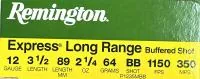 Cartuchos Remington 12GA 64g x10