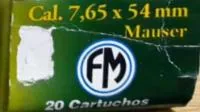 Balas FM 7.65×53 x20