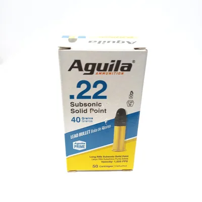 Balas Aguila 22 LR Subsonic 40gr Solid x50