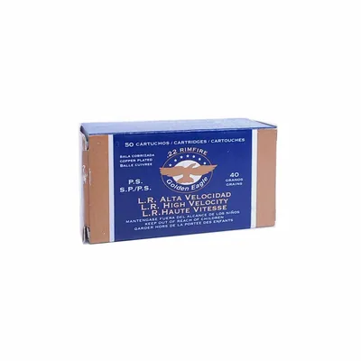Balas Aguila Golden Eagle 22 LR High Velocity 40gr Copper Plated x50
