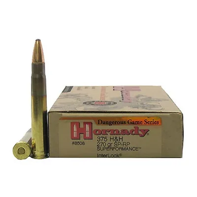 Balas Hornady Superformance 375 H&H 270gr Interlock x20