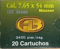 Balas FM 7.65×53 185gr FMJ x20
