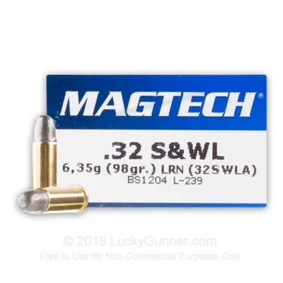 Balas Magtech 32 S&W L 98gr Lead Round Nose x50