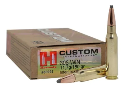 Balas Hornady Custom International 308 Win 180gr Interlock SP