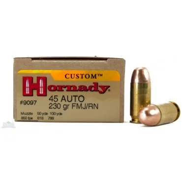 Balas Hornady 45 ACP 230gr Rn Round Nose x20
