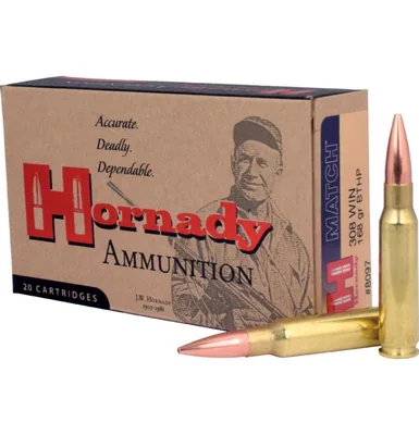 Balas Hornady Match 308 Win 168gr HP Boat Tail x20
