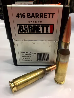 Balas Barrett 416 Barret 452gr FMJ x10