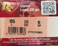 Cartuchos Rio 28GA Shot N6 x25