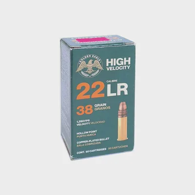 Balas Aguila Golden Eagle 22 LR High Velocity 38gr HP Copper Plated x50