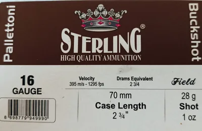 Cartuchos Sterling 16GA Buckshot 28g x10